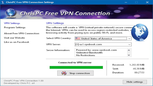 ChrisPC Free VPN Connection 4.08.29 download the new version